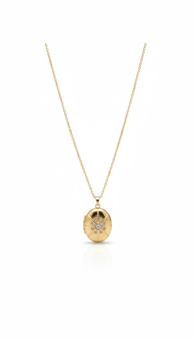 Star Locket Gold Necklace