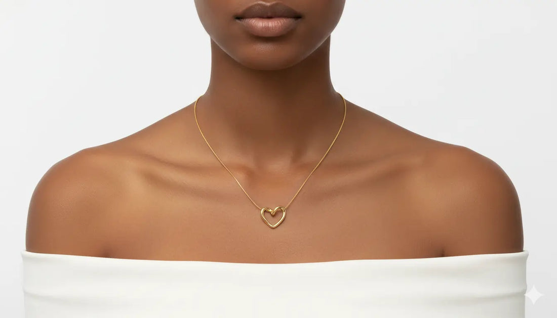 Twisted Heart Gold Necklace