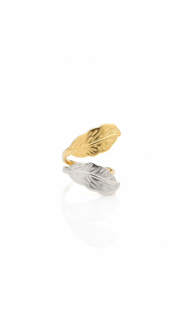 Leaf Mixed Chunky Ring