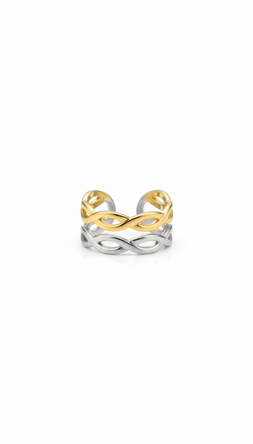 Braid Mixed Chunky Ring