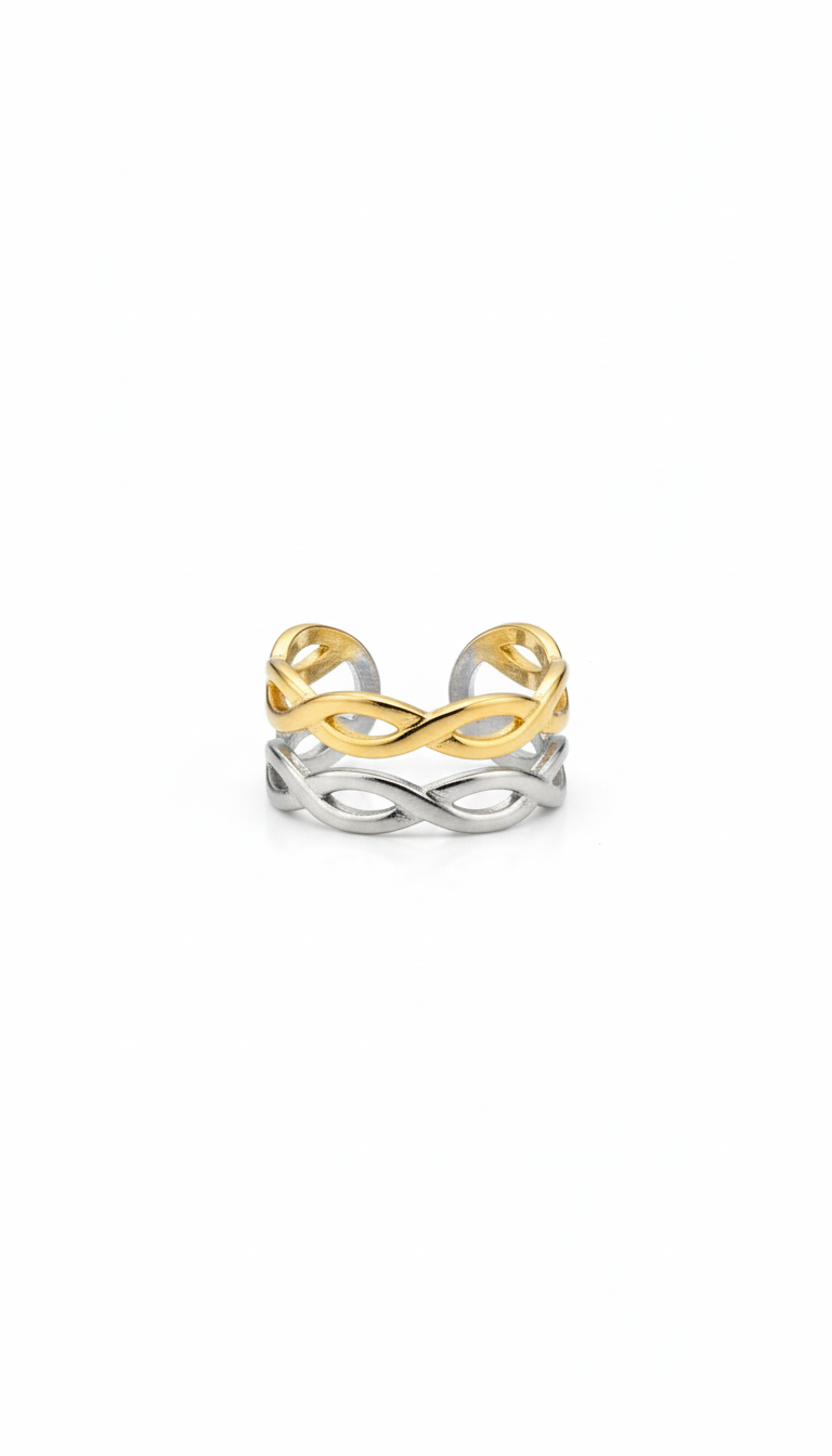 Braid Mixed Chunky Ring