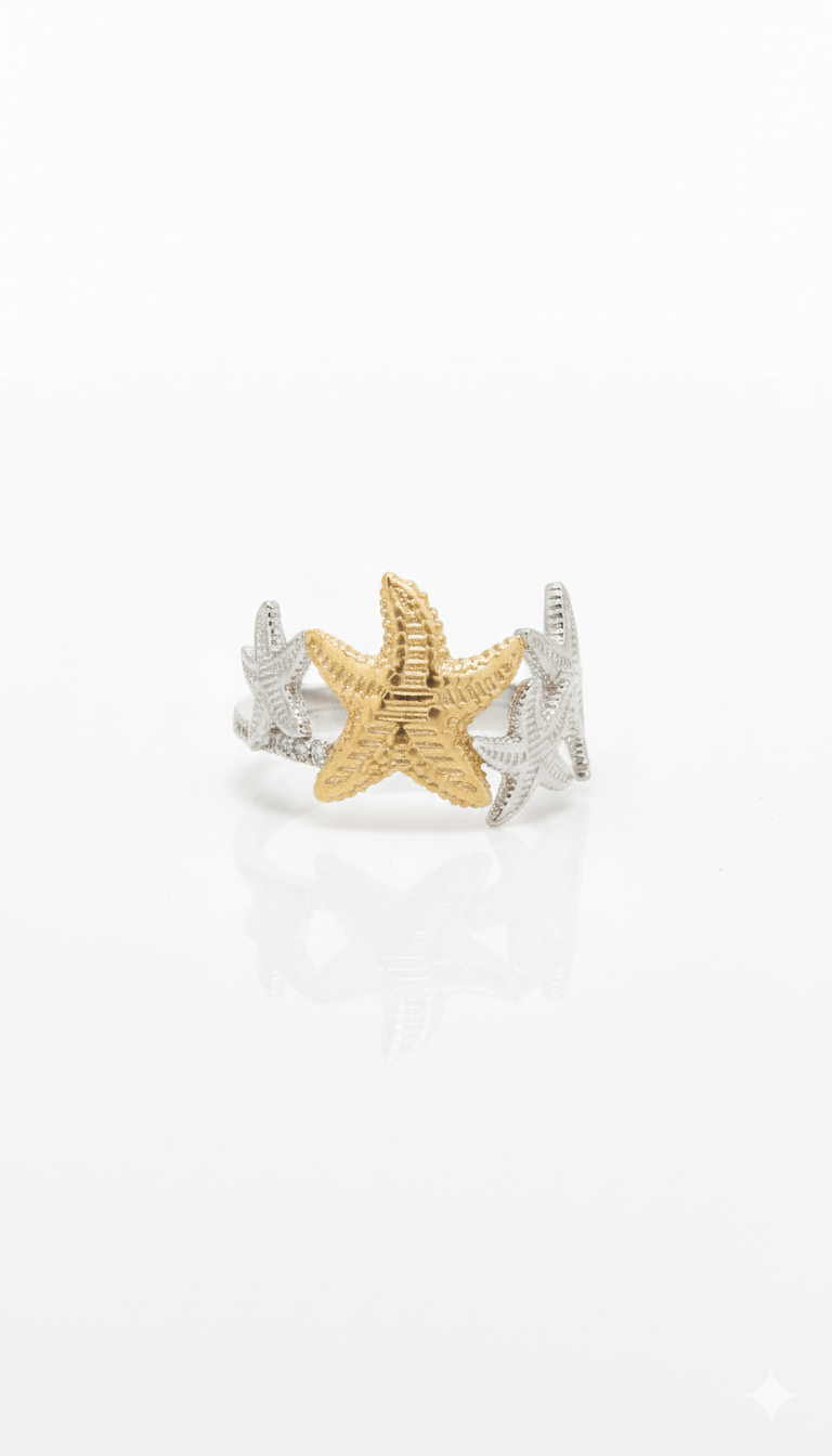 Starfish Mixed Chunky Ring