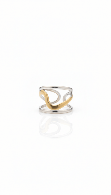 Wave Mixed Chunky Ring