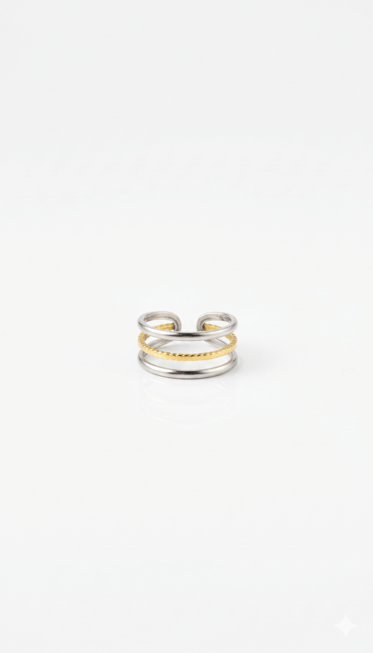 Layered 3.0 Mixed Chunky Ring