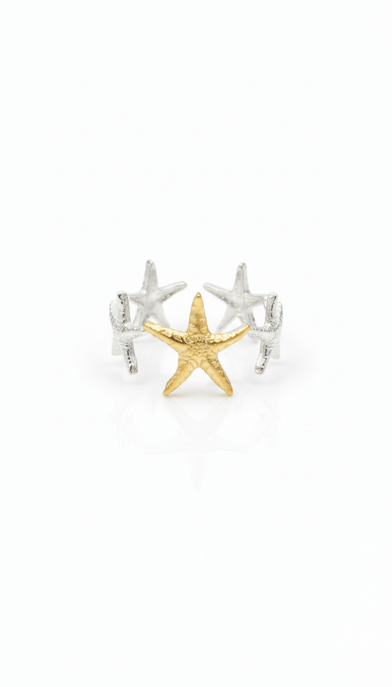 Mini Starfish Mixed Chunky Ring