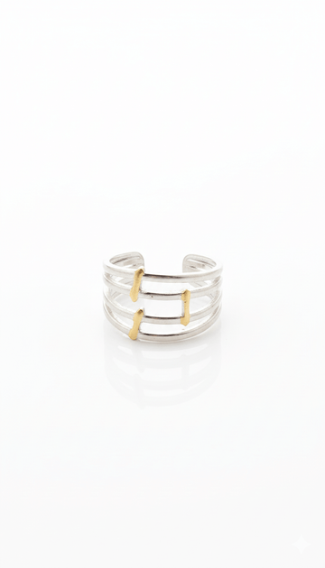 Linked Mixed Chunky Ring