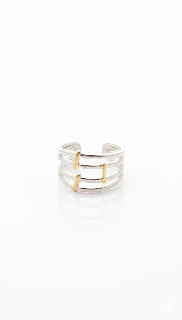 Linked Mixed Chunky Ring