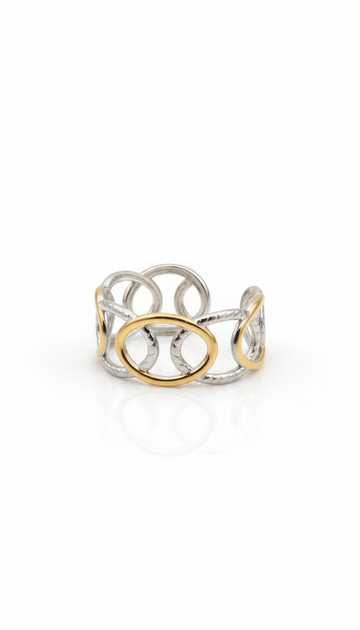 Interwined Mixed Chunky Ring