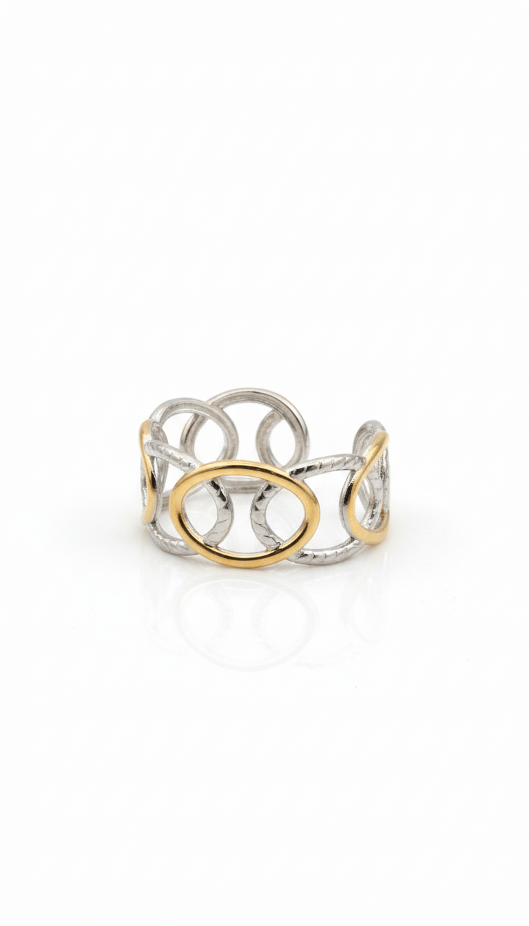 Interwined Mixed Chunky Ring